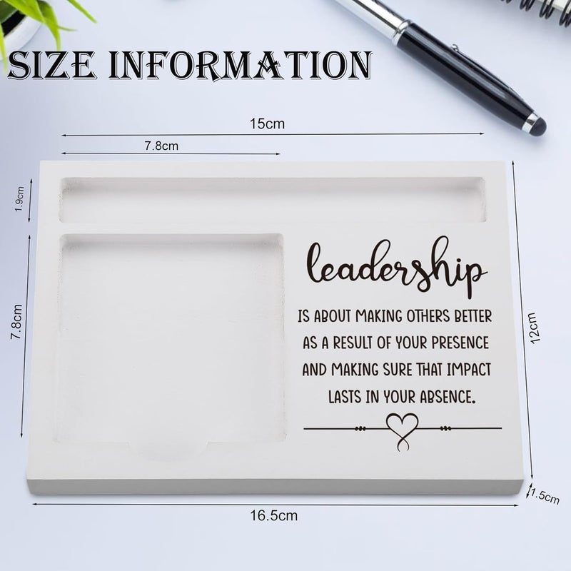 EFFJNSG Leadership Quote Sticky Note Holder for Desk, Appreciation Gift for Boss, Manager, Mentor, Principal, Inspirational Office Decor, Thank You Note Pad Organizer for Women Men EDP226 - Image 4